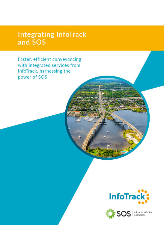 brochure cover for InfoTrack and SOS integration