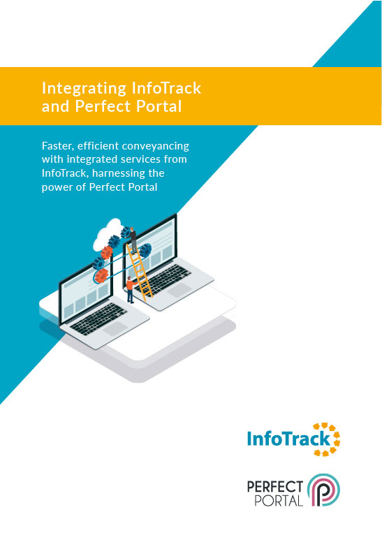 brochure cover for InfoTrack and Perfect Portal integration