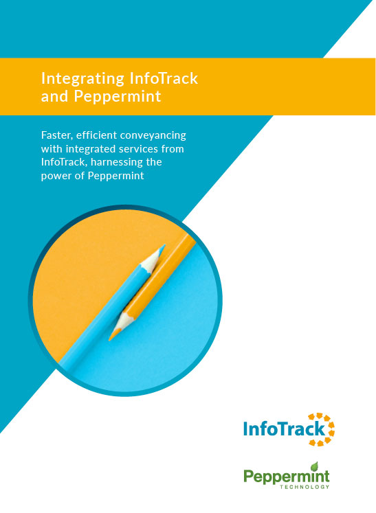 brochure cover for InfoTrack and Peppermint integration