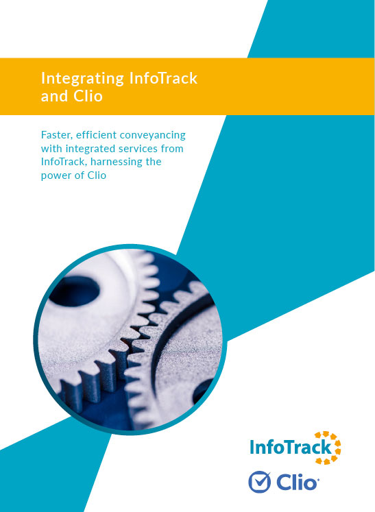 brochure cover for InfoTrack and Clio integration
