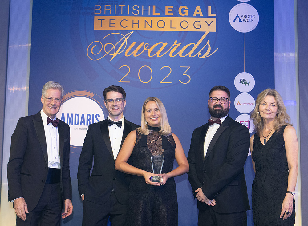 InfoTrack staff winning supplier of the Year at British legal technology awards